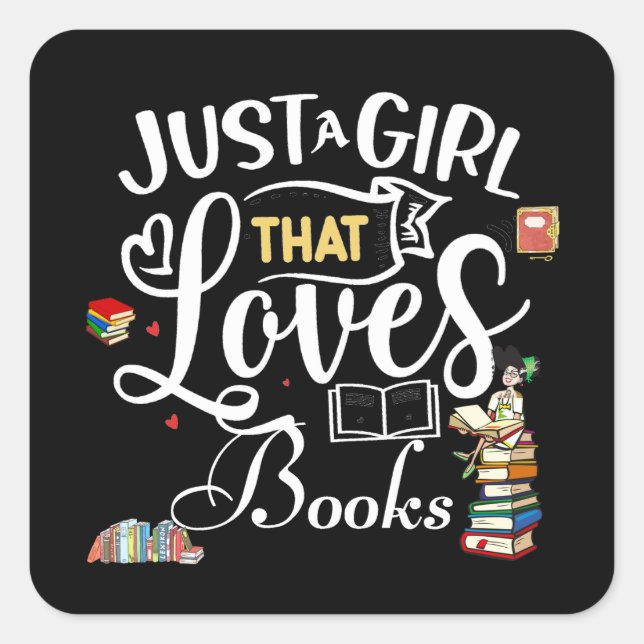 Pegatina Cuadrada Por la alegría de leer (Anverso)