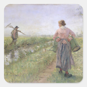 Pegatina Cuadrada Por la mañana, 1889