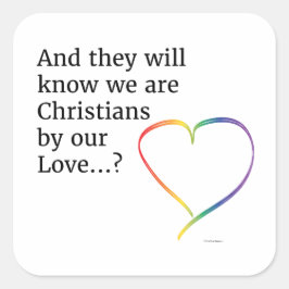 Pegatina Cuadrada Por nuestros Pegatinas de amor