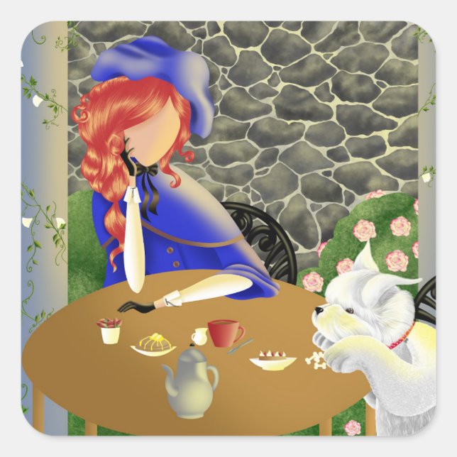 Pegatina Cuadrada Por siempre amor pegatinas afectuosos (Anverso)