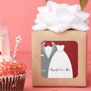 Pegatina Cuadrada Por siempre feliz