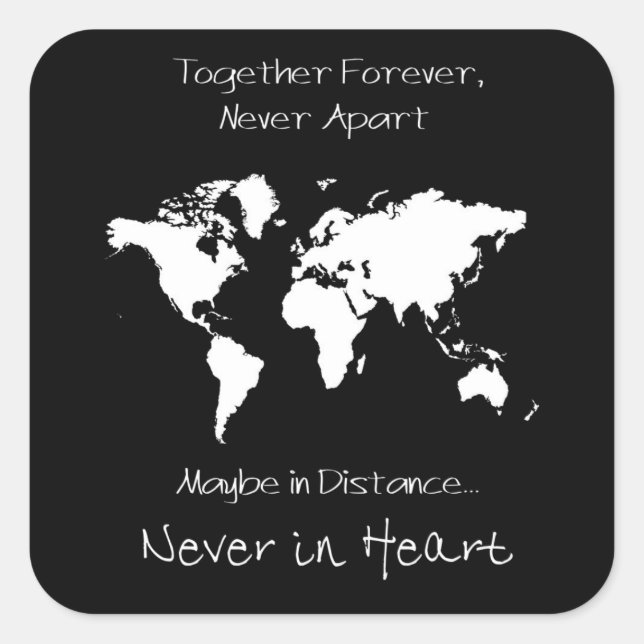 Pegatina Cuadrada Por siempre juntos nunca se separan (Anverso)