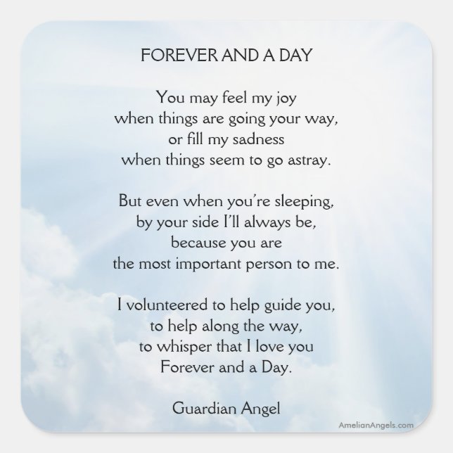 Pegatina Cuadrada Por siempre y un día (Anverso)