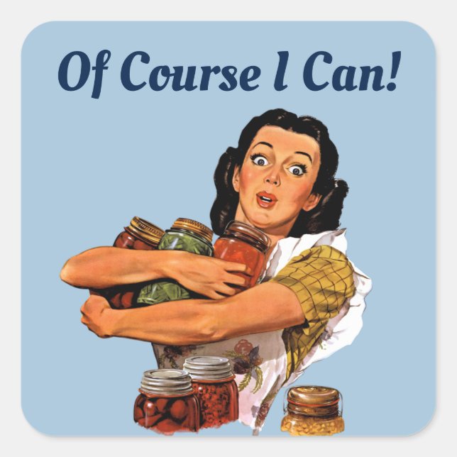 Pegatina Cuadrada Por Supuesto Que Puedo (Anverso)