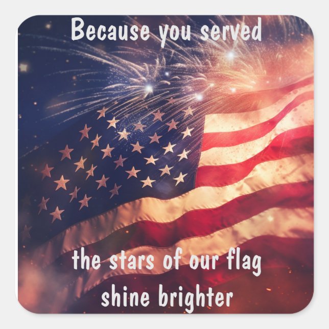 Pegatina Cuadrada Porque te sirviste (Anverso)