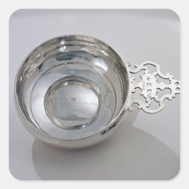 Pegatina Cuadrada Porringer, 1760 (Anverso)
