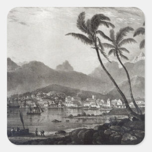 Pegatina Cuadrada Port Louis 'Views in the Mauritius' by