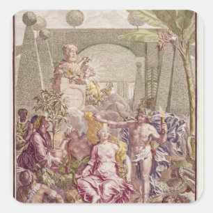 Pegatina Cuadrada Portada de "Hortus Cliffortianus" de Carl