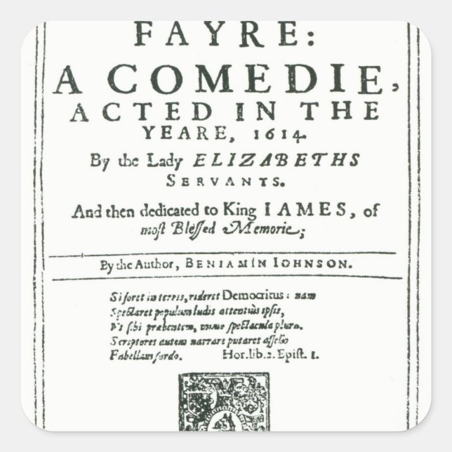 Pegatina Cuadrada Portada de la 'Feria del Bartholomew' (Anverso)