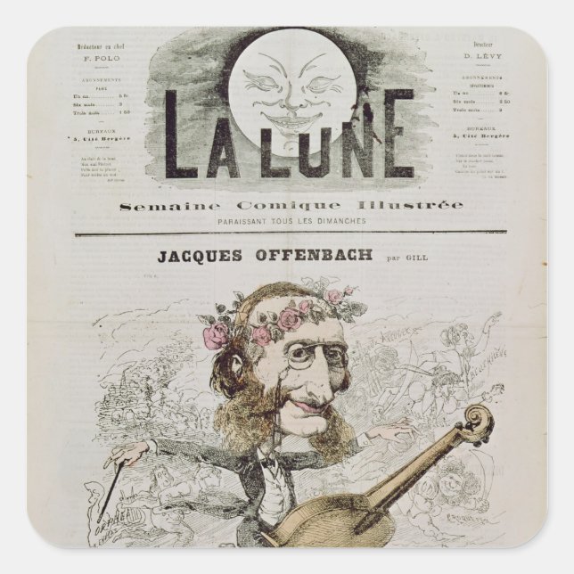 Pegatina Cuadrada Portada de 'La Lune' (Anverso)