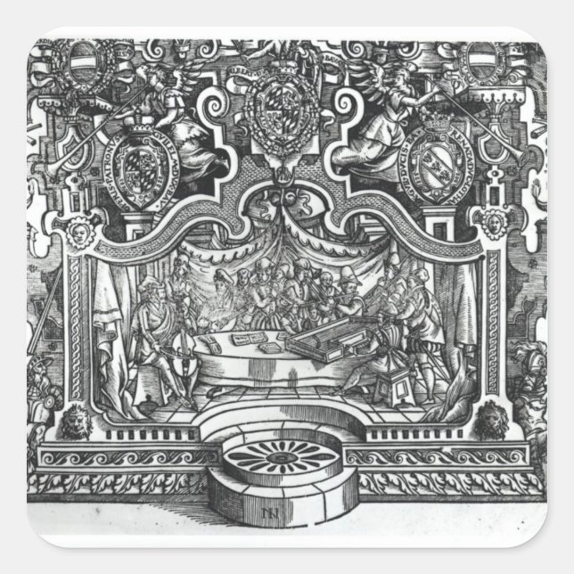 Pegatina Cuadrada Portada de 'Mess' de Roland de Lassus (Anverso)