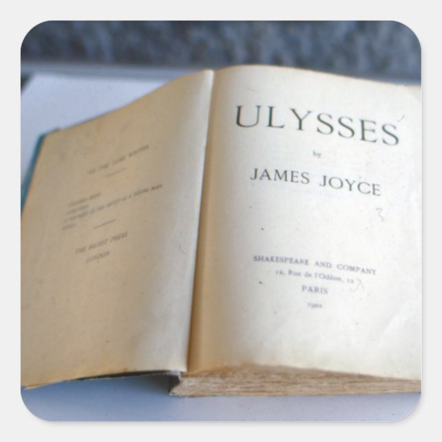 Pegatina Cuadrada Portada de 'Ulysses' de James Joyce (Anverso)