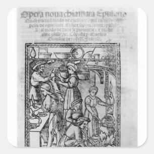 Pegatina Cuadrada Portada de un libro de cocina italiano