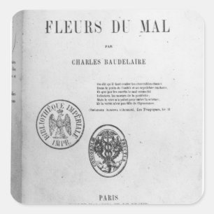 Pegatina Cuadrada Portada frontal, primera edición de 'Les Fleurs du