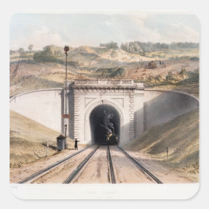 Pegatina Cuadrada Portal del túnel de la caja de Brunel cerca del