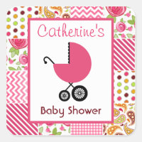 Porte rosado de Baby Shower y paro para niñas