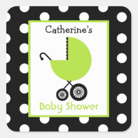 Porte verde Baby Shower y puntos de polka