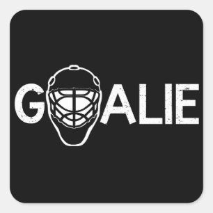 Pegatina Cuadrada Portero del hockey sobre hielo