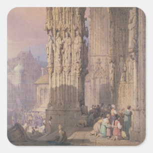 Pegatina Cuadrada Pórtico de la catedral de Regensburg