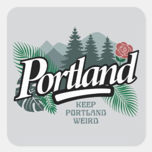Pegatina Cuadrada Portland Oregon
