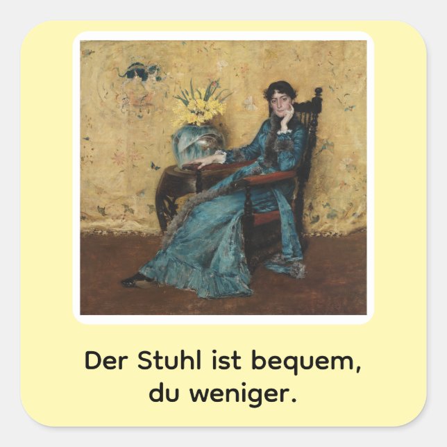 Pegatina Cuadrada Portrait von Dora Wheeler mit frechem Spruch (Anverso)