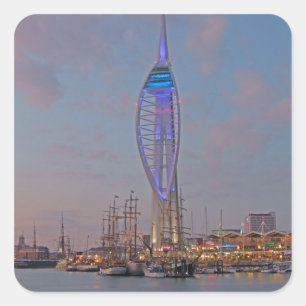 Pegatina Cuadrada Portsmouth, Hampshire, Inglaterra