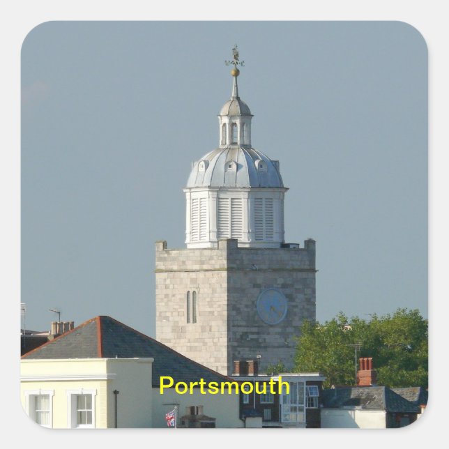 Pegatina Cuadrada Portsmouth - Inglaterra (Anverso)