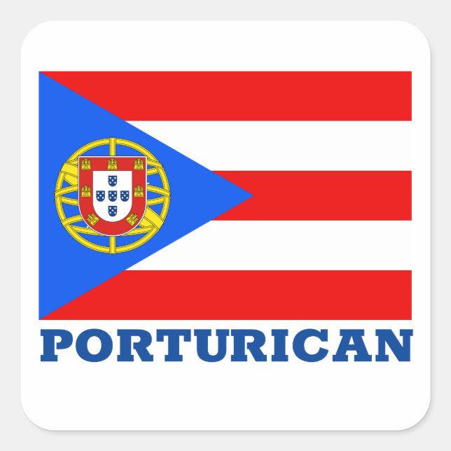 Pegatina Cuadrada Portu-Rican (Anverso)