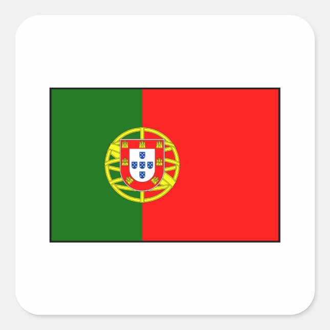 Pegatina Cuadrada Portugal - Bandera portuguesa (Anverso)