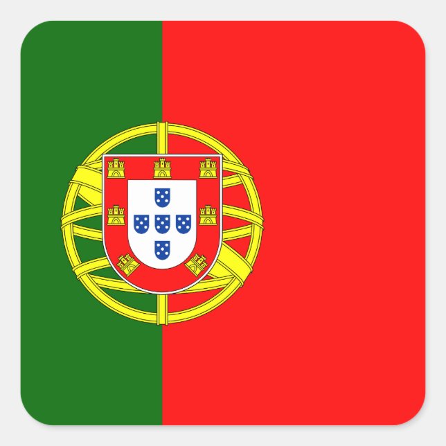 Pegatina Cuadrada Portugal - Bandera portuguesa (Anverso)