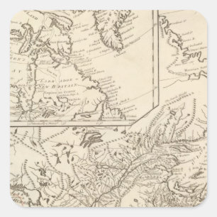 Pegatina Cuadrada Posesiones británicas en América del Norte