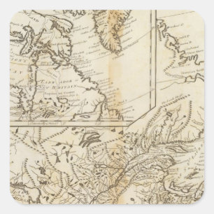 Pegatina Cuadrada Posesiones británicas en América del Norte 2