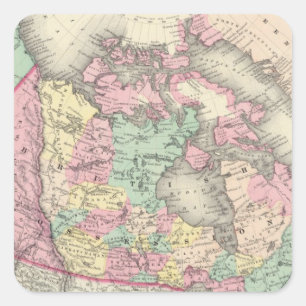 Pegatina Cuadrada Posesiones británicas, rusas y danesas