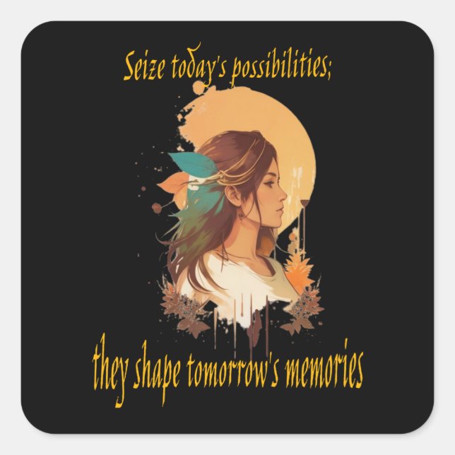 Pegatina Cuadrada Posibilidades (Anverso)