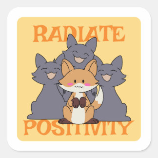 Pegatina Cuadrada Positividad de radiación