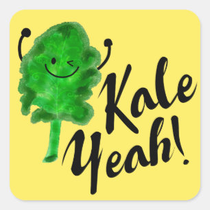Pegatina Cuadrada Positivo Kale Pun - Kale Yeah!