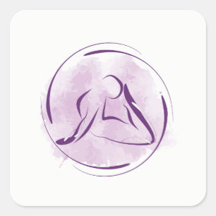 Pegatina Cuadrada Posposición de yoga