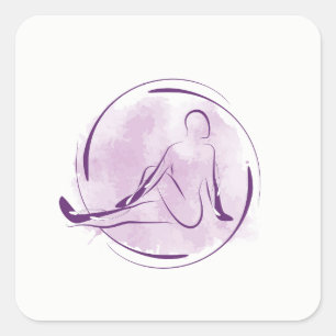Pegatina Cuadrada Posposición de yoga