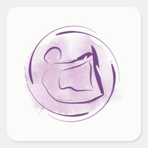 Pegatina Cuadrada Posposición de yoga
