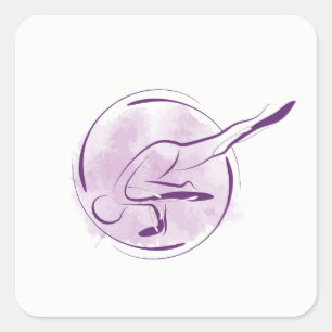 Pegatina Cuadrada Posposición de yoga