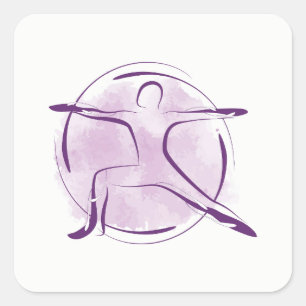 Pegatina Cuadrada Posposición de yoga