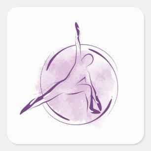 Pegatina Cuadrada Posposición de yoga
