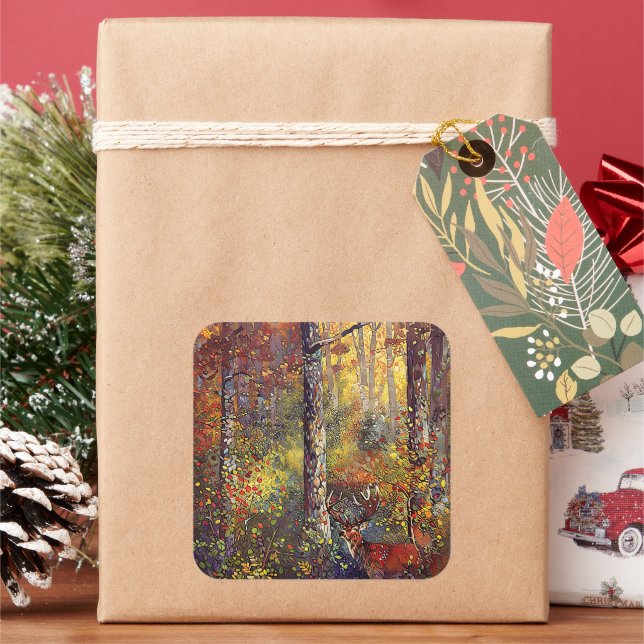 Pegatina Cuadrada Postal (Vacaciones)