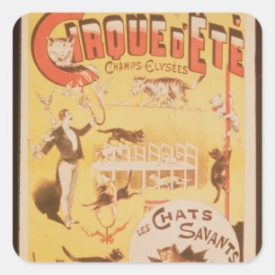 Pegatina Cuadrada Poster anunciando el Cirque d'Ete en el