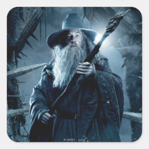 Pegatina Cuadrada Poster de caracteres Gandalf 3