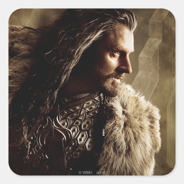 Pegatina Cuadrada POSTER de caracteres THORIN OAKENSHIELD™ 1 (Anverso)