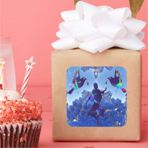 Pegatina Cuadrada Poster de danza natural