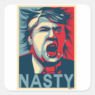 Pegatina Cuadrada Poster de esperanza antiTrump