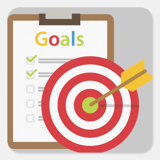 Pegatina Cuadrada Poster de resultados deseado (Anverso)