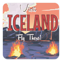Póster de viaje vintage de Visita Islandia